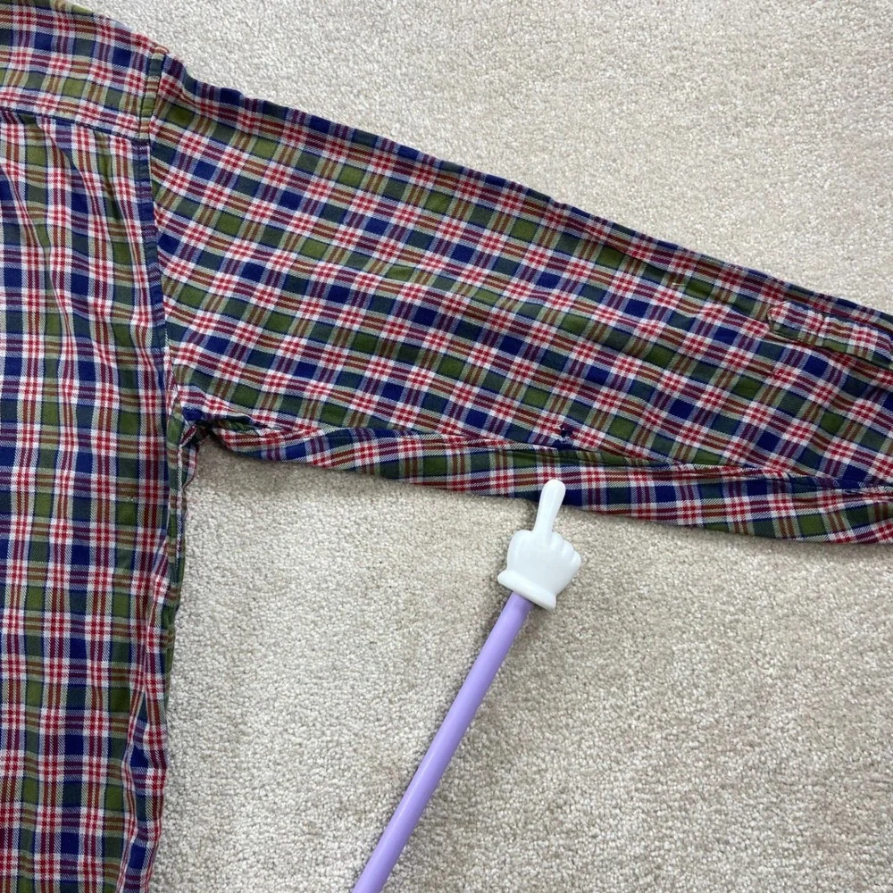 J. Crew Oarsman Button Down Shirt Mens L Plaid Long Sleeve Cotton Pocket